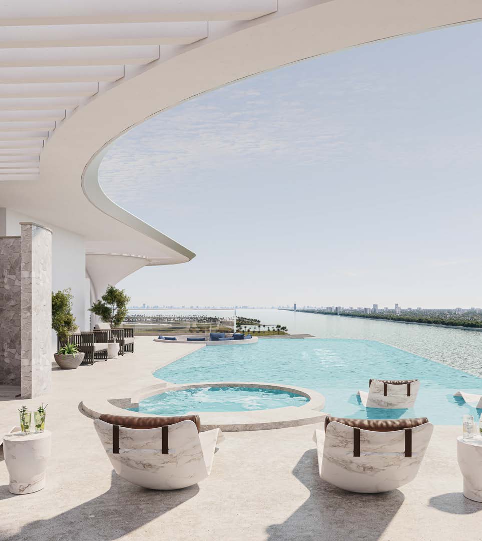 The rooftop pool deck and sky lounge
