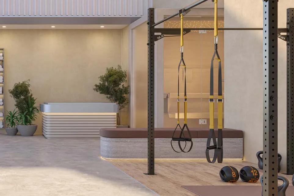 The outdoor gym on the eighth floor